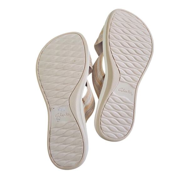 Clarks Arla Wave Cloudsteppers Slide Sandals Beige Size 10W NWOT - Picture 5 of 5